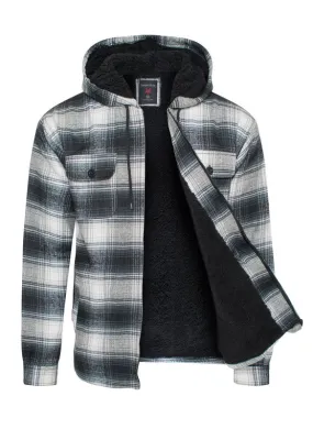 Men's Black Flannel Sherpa Lining Jacket