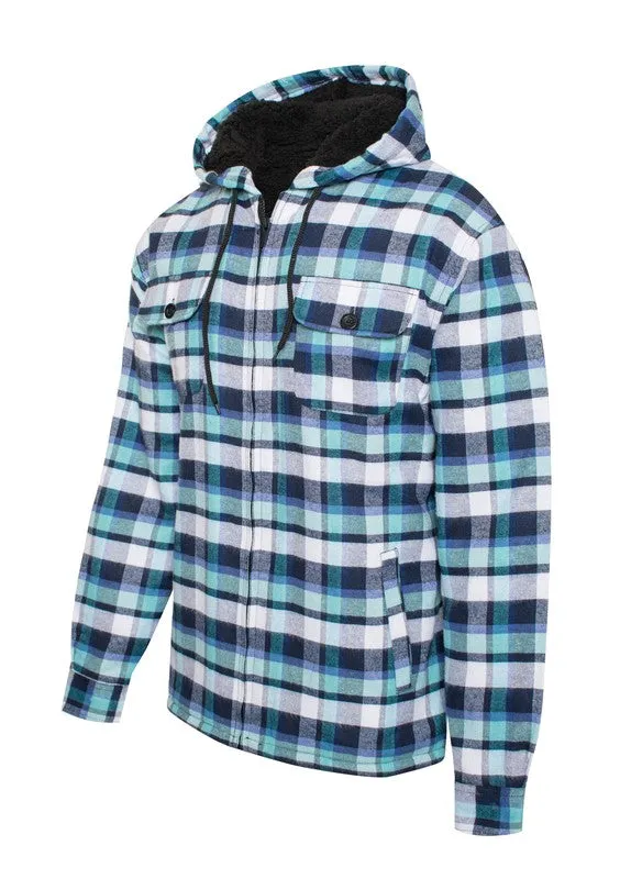 Men's Black Flannel Sherpa Lining Jacket
