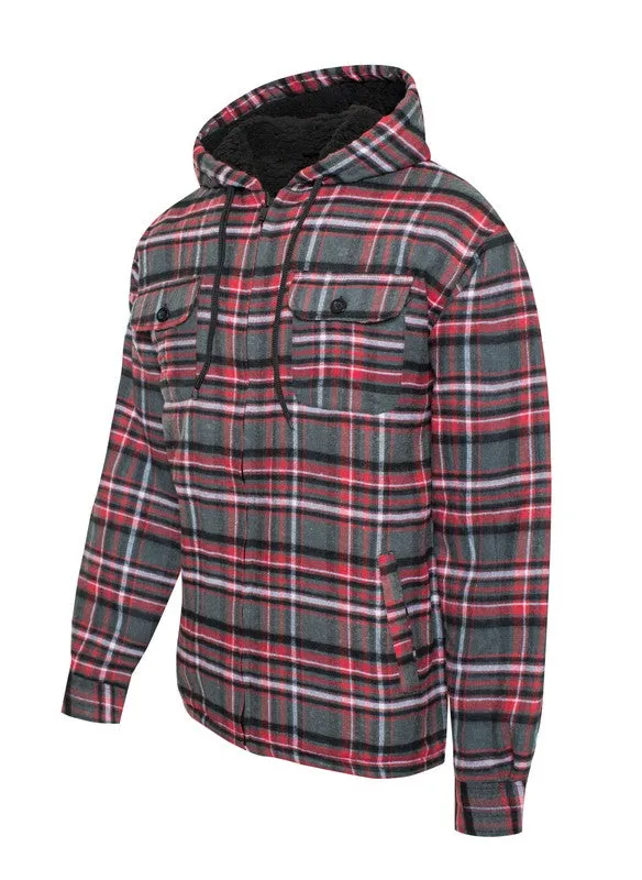 Men's Black Flannel Sherpa Lining Jacket