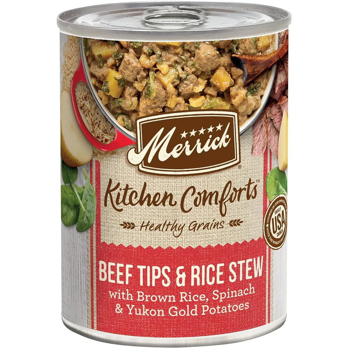 Merrick Kitchen Comforts Beef Tips & Rice Stew Canned Dog Food 12.7oz