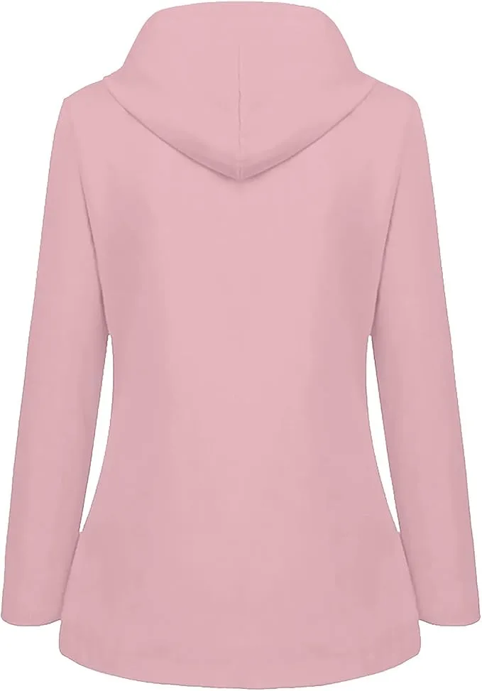 NEW Drepurja Coats for Women Winter Warm Long Sleeve Fuzzy Fleece Jackets Zip Up Hoodies Sherpa Lined Thermal Jacket, Pink Sz L Fits M/L