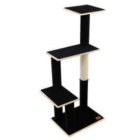 Noba Modern Plywood Cat Tree - 3 Tier Black Edition