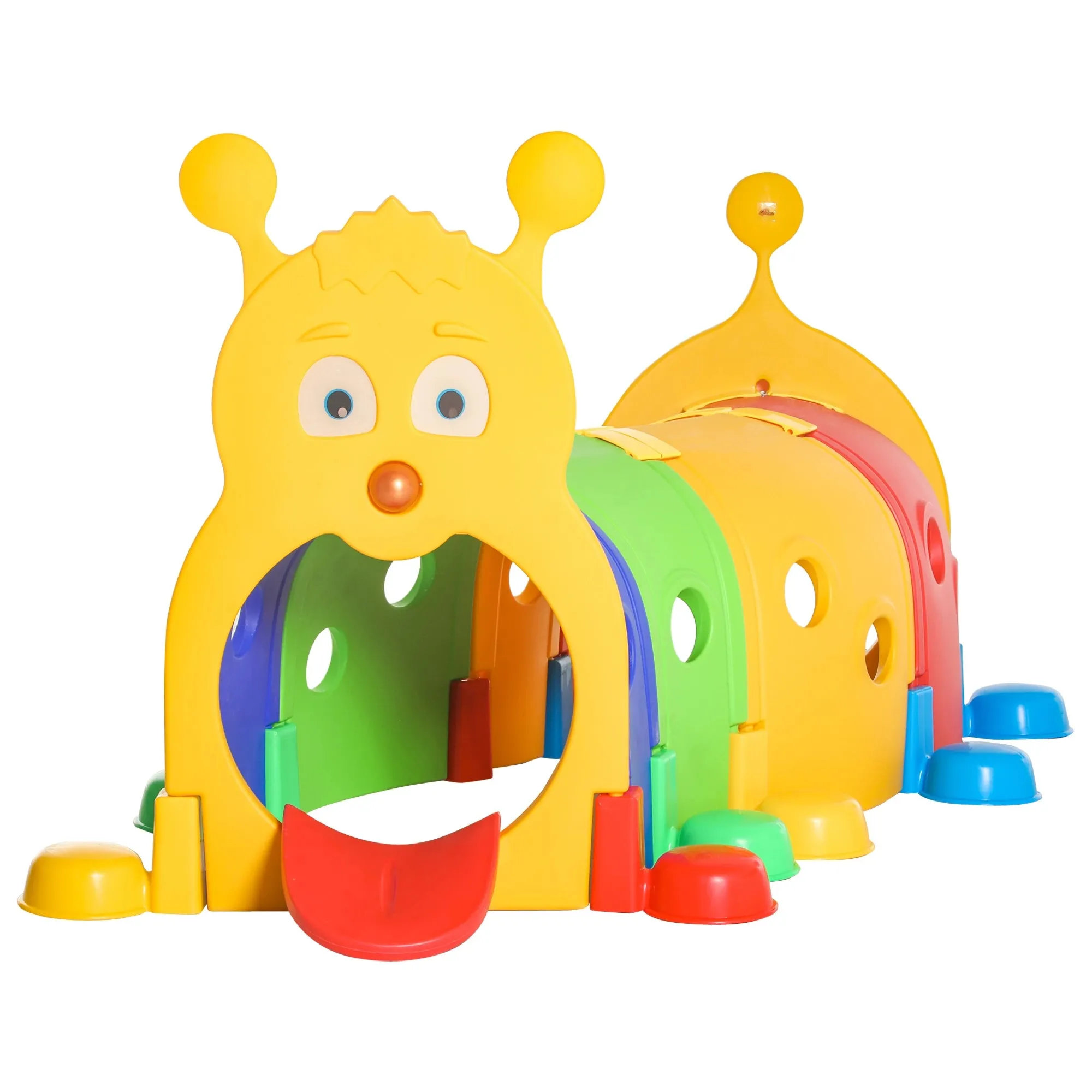 Outsunny   Caterpillar  Play Tunnel - Multicoloured