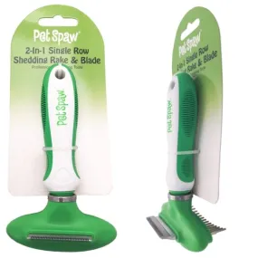 Pet Spaw 2 in 1 Single Row Shedding Rake & Blade