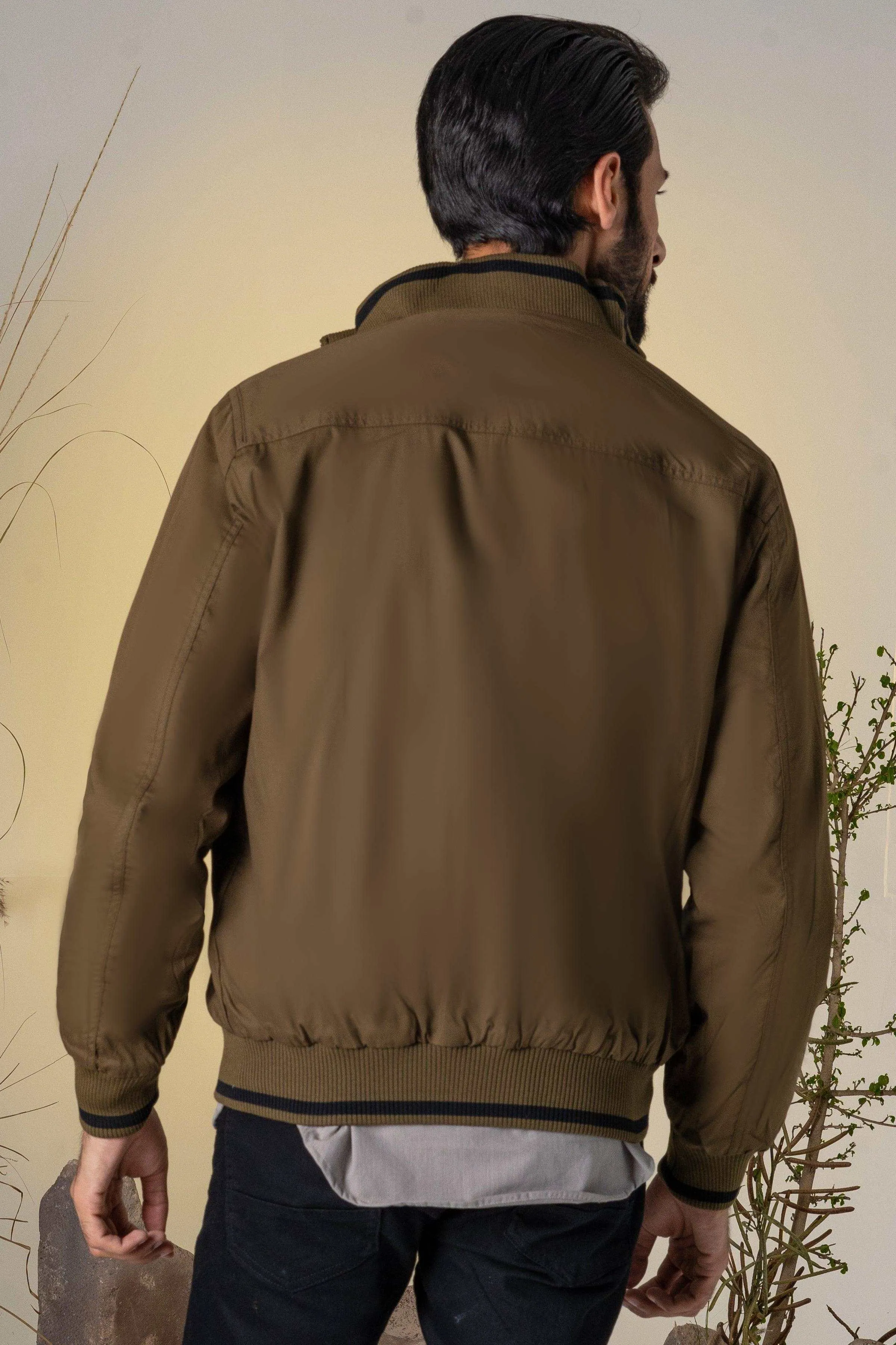 REVERSIBLE JACKET FULL SLEEVES BLACK GREEN