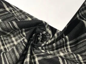 Tweed Premium Suiting WOOL BLENDED plaids BLACK ,GREY AND WHITE Fabric 58" wide [16801]