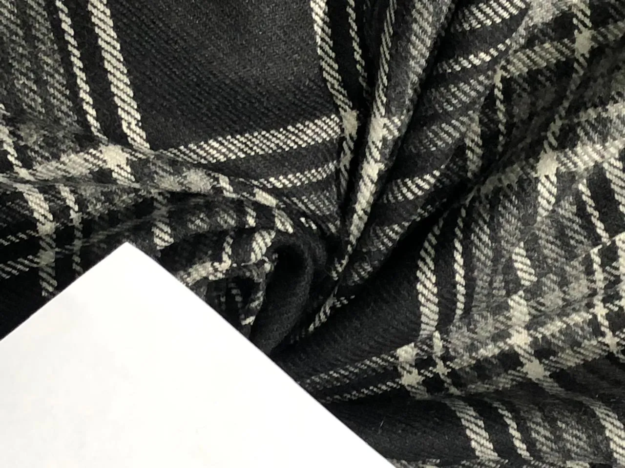 Tweed Premium Suiting WOOL BLENDED plaids BLACK ,GREY AND WHITE Fabric 58" wide [16801]