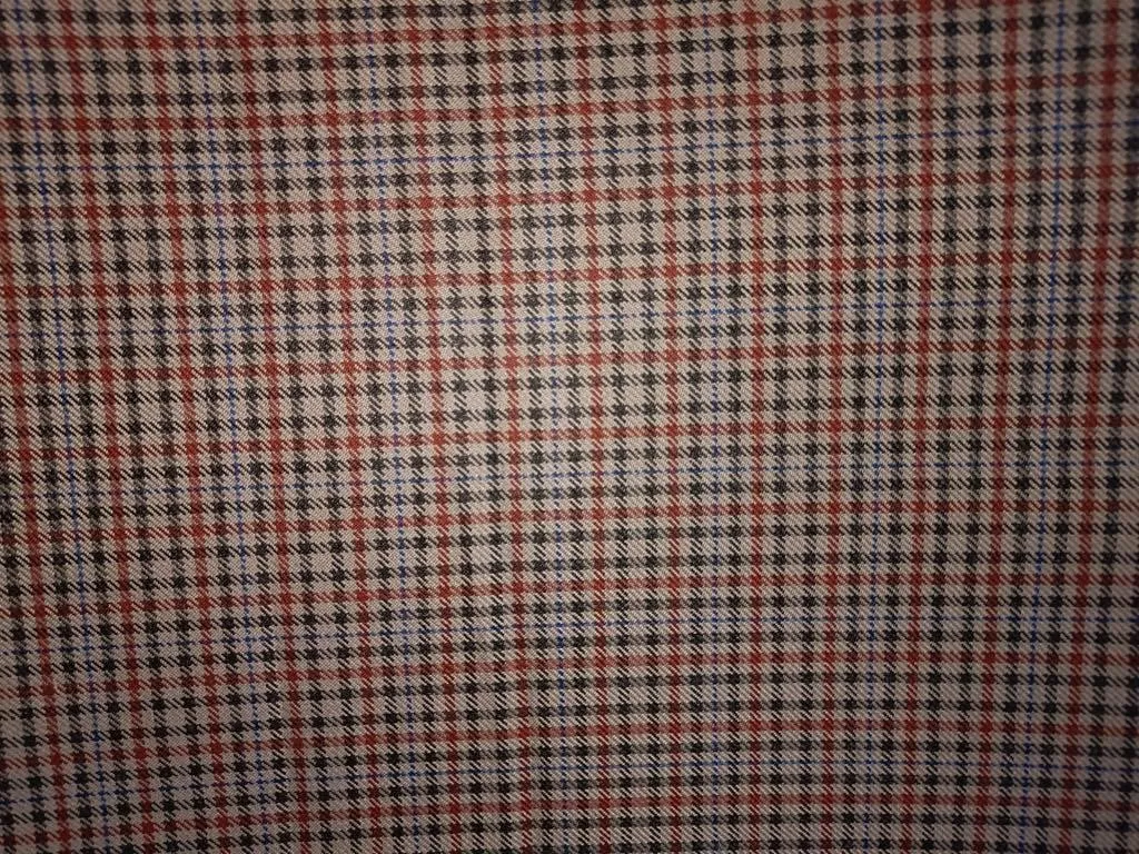 Tweed Suiting Heavy weight premium Fabric tan ,fawn, green and blue Plaids 58" wide [12868]